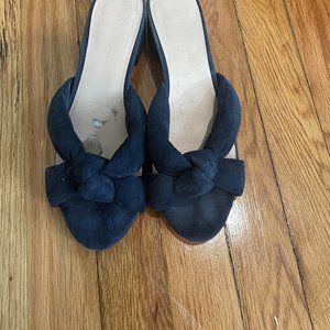 Loeffler Randal Suede Navy Slides